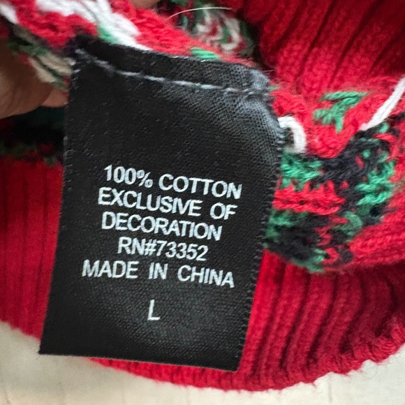 Christmas Sweater L Reindeer Holiday Green Red Festive Ugly Cute grandma sweater - Picture 7 of 12